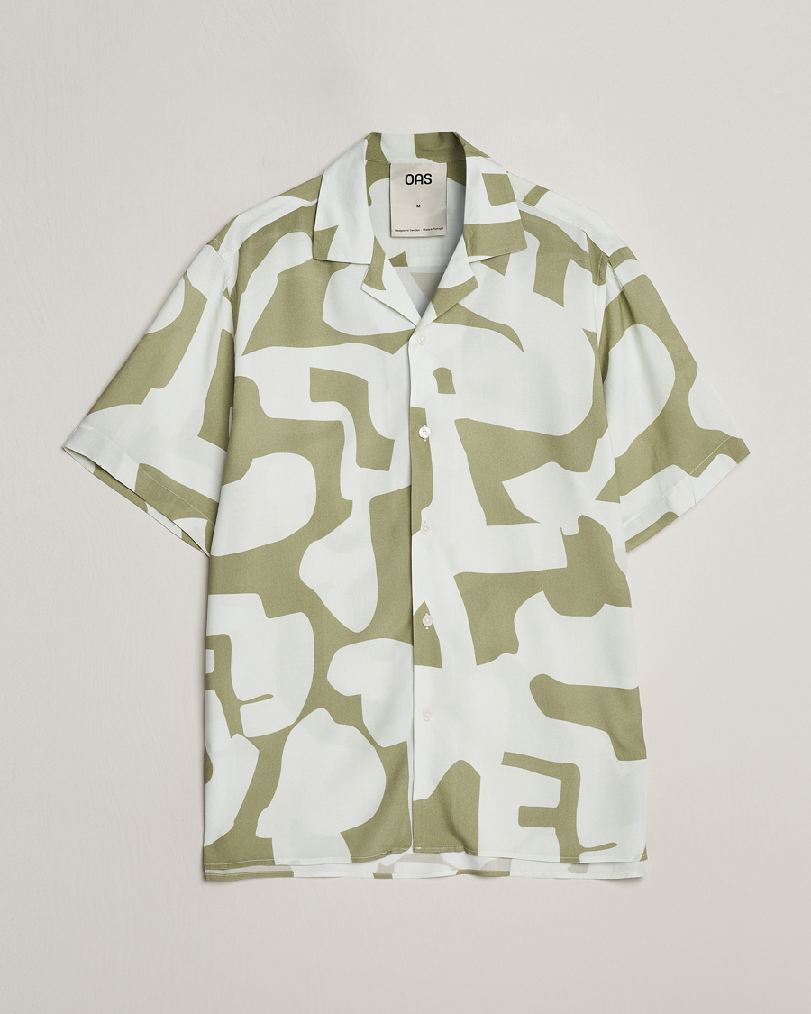 Homme | Chemises | OAS | Viscose Resort Short Sleeve Shirt Sage Puzzlotec