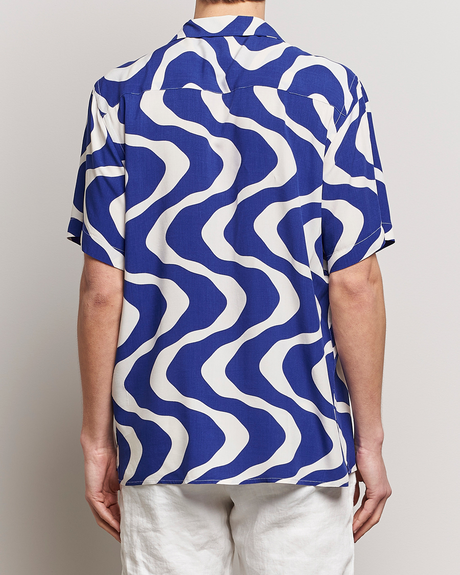 Homme | Chemises | OAS | Viscose Resort Short Sleeve Shirt Blue Rippling