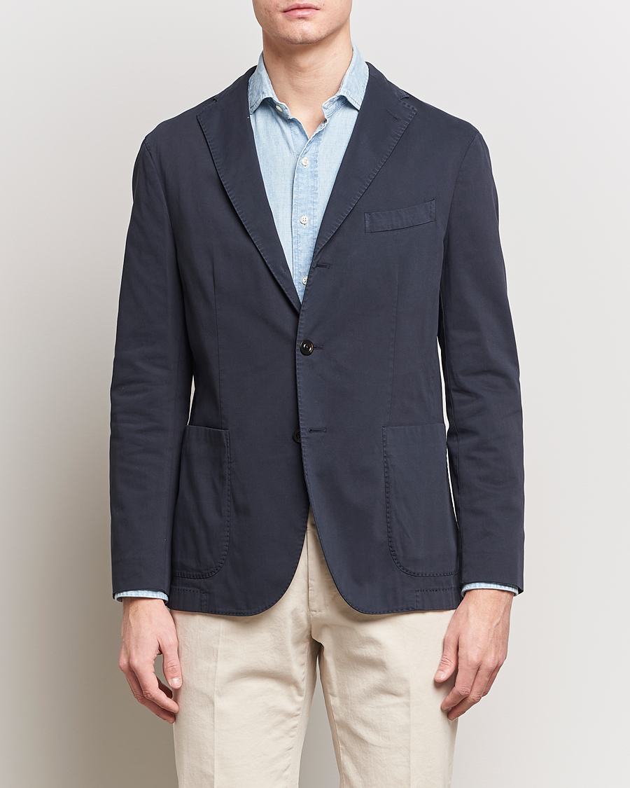 Homme | Blazers En Coton | Boglioli | K Jacket Cotton Stretch Blazer Navy