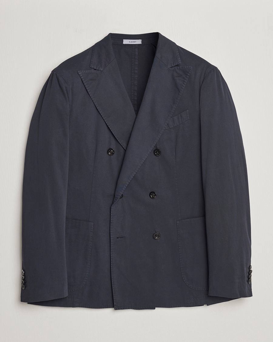 Homme | Blazers | Boglioli | K Jacket Double Breasted Cotton Blazer Navy