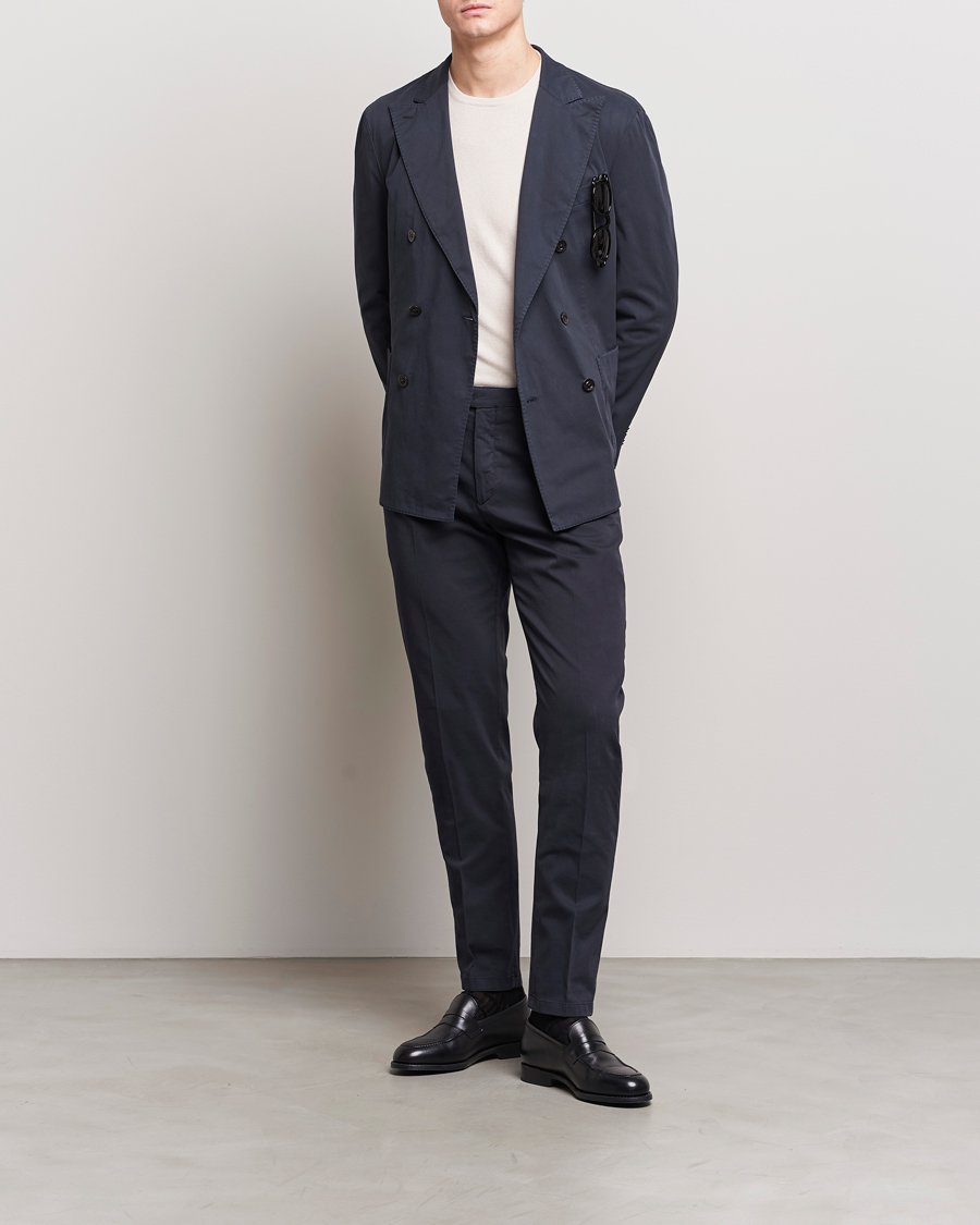 Homme | Blazers | Boglioli | K Jacket Double Breasted Cotton Blazer Navy