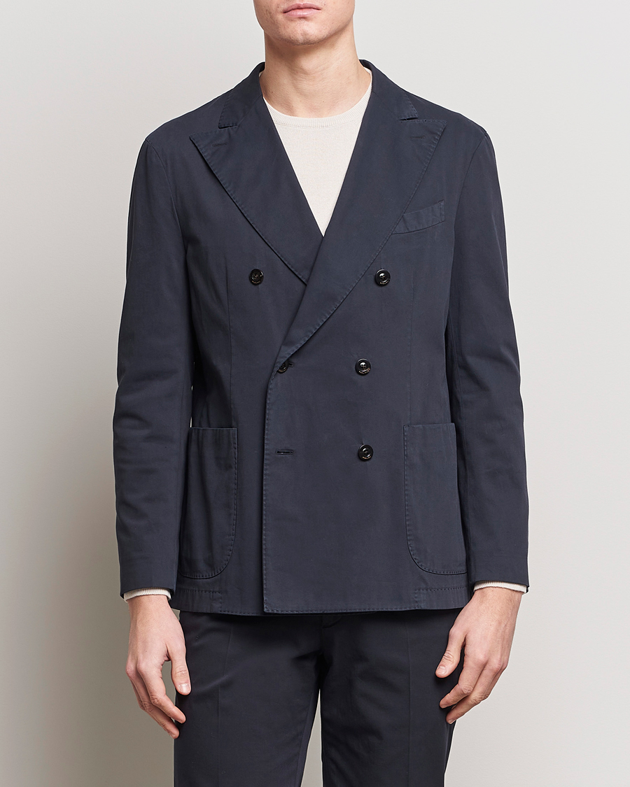 Homme | Sections | Boglioli | K Jacket Double Breasted Cotton Blazer Navy