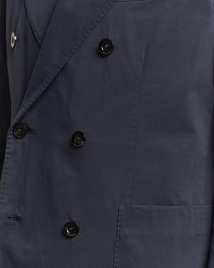 Homme | Blazers | Boglioli | K Jacket Double Breasted Cotton Blazer Navy