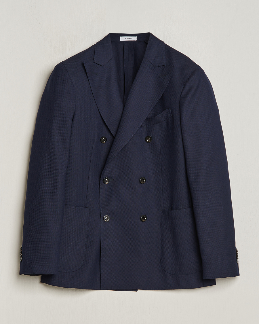 Homme | Blazers | Boglioli | K Jacket Double Breasted Wool Blazer Navy