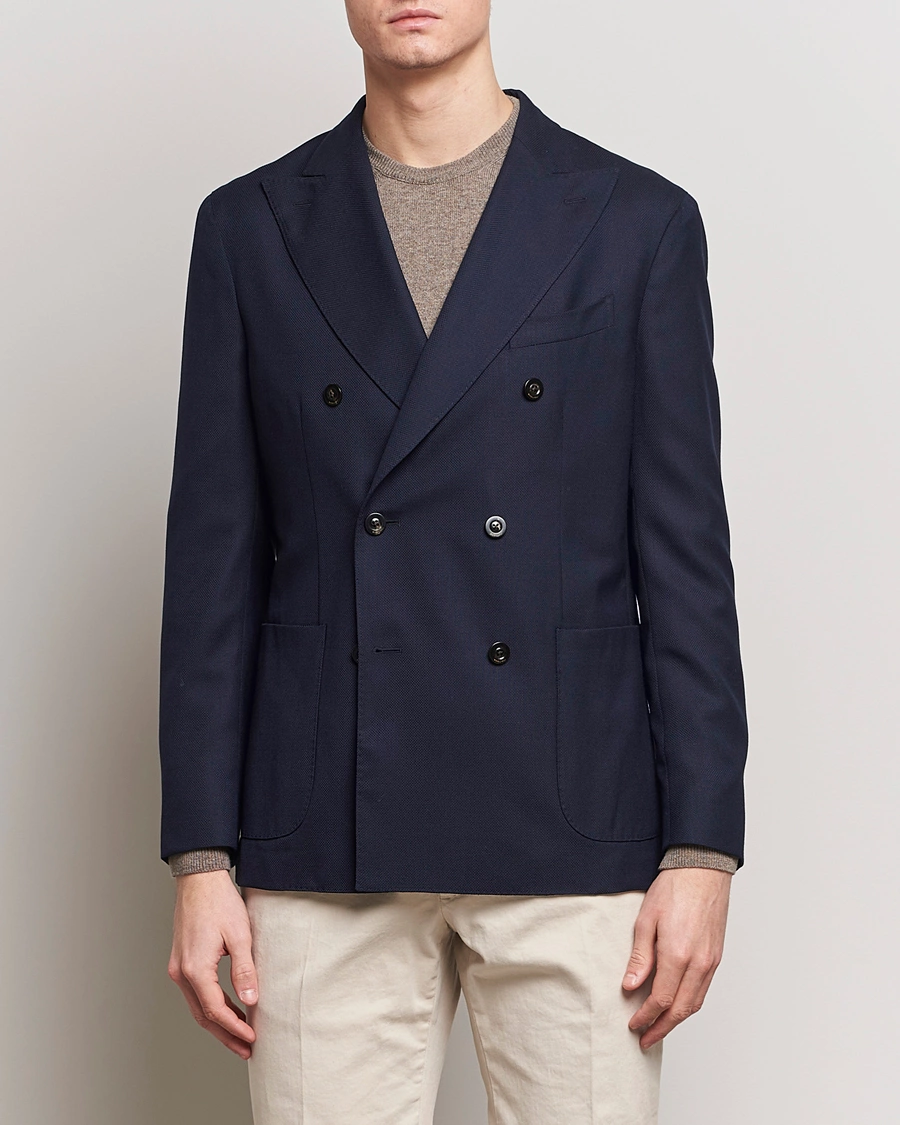 Homme | Sections | Boglioli | K Jacket Double Breasted Wool Blazer Navy