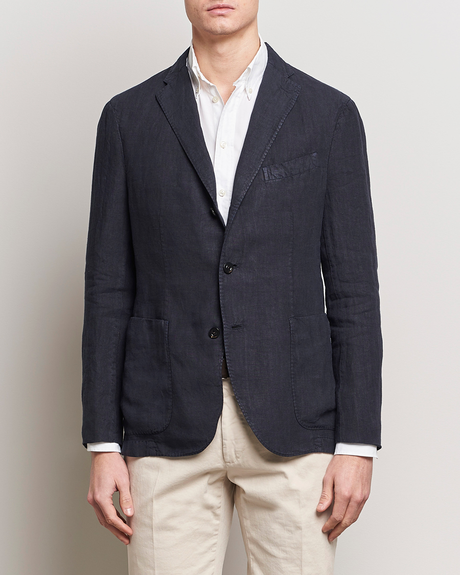 Homme | La collection lin | Boglioli | K Jacket Linen Blazer Navy