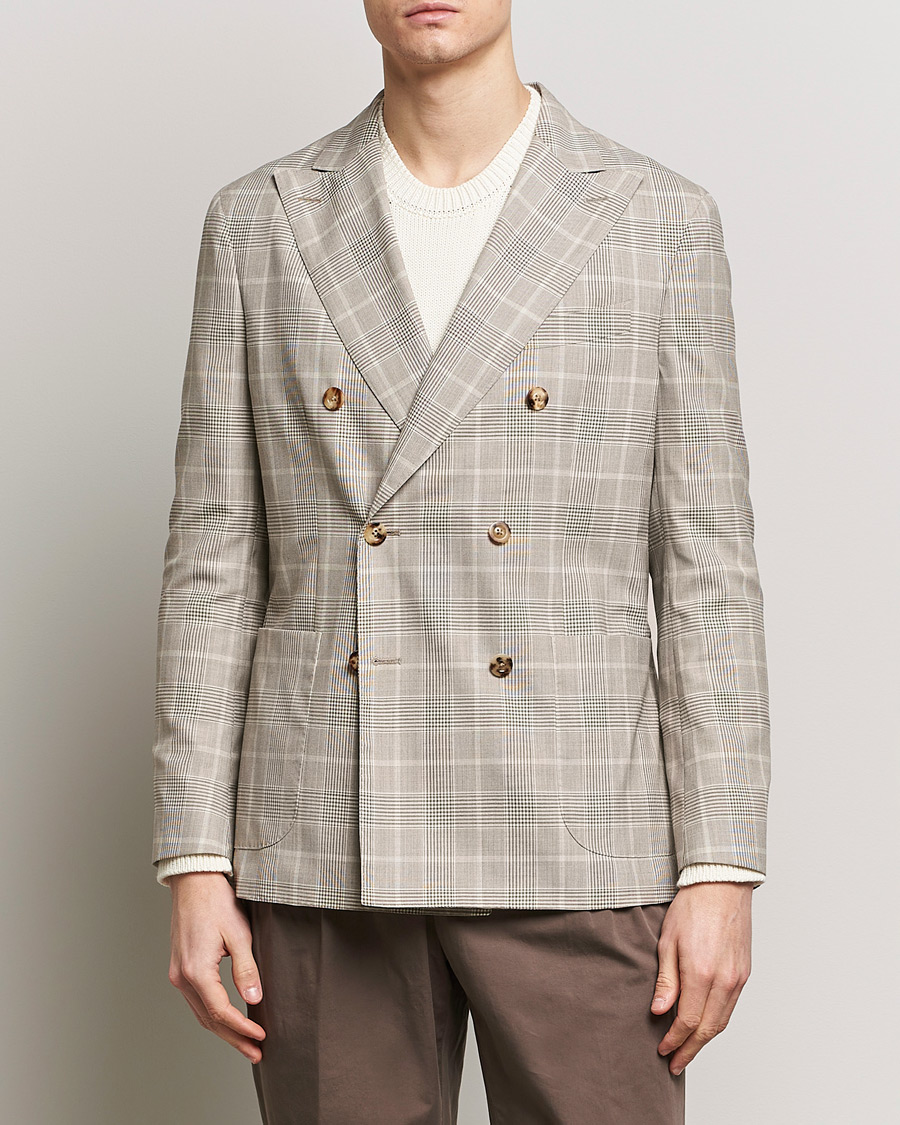 Homme | Blazers | Boglioli | K Jacket Prince Of Wales Blazer Light Beige