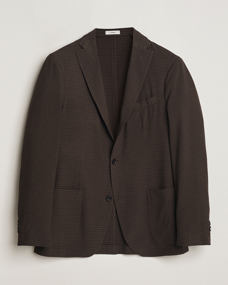 Homme | Blazers | Boglioli | K Jacket Check Wool Blazer Dark Brown