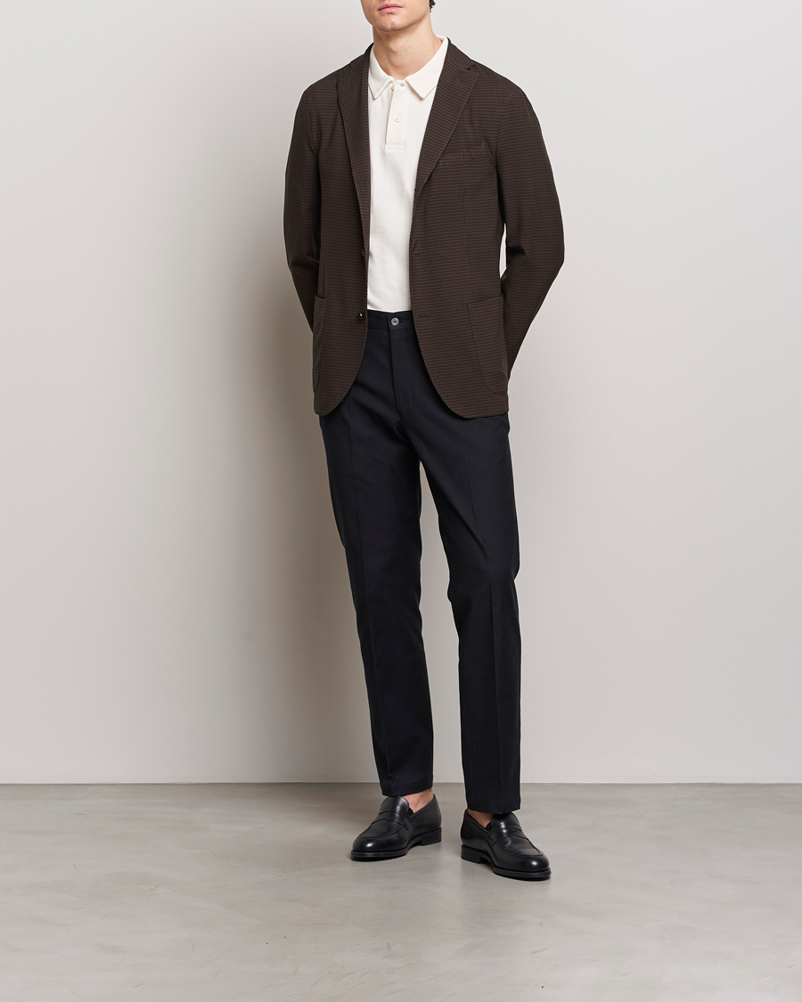Homme | Blazers | Boglioli | K Jacket Check Wool Blazer Dark Brown