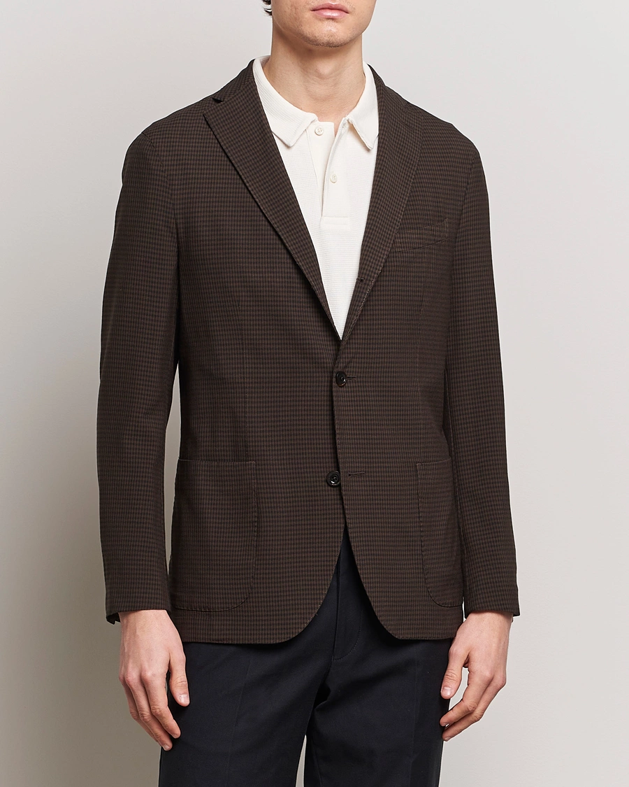 Homme | Vêtements | Boglioli | K Jacket Check Wool Blazer Dark Brown