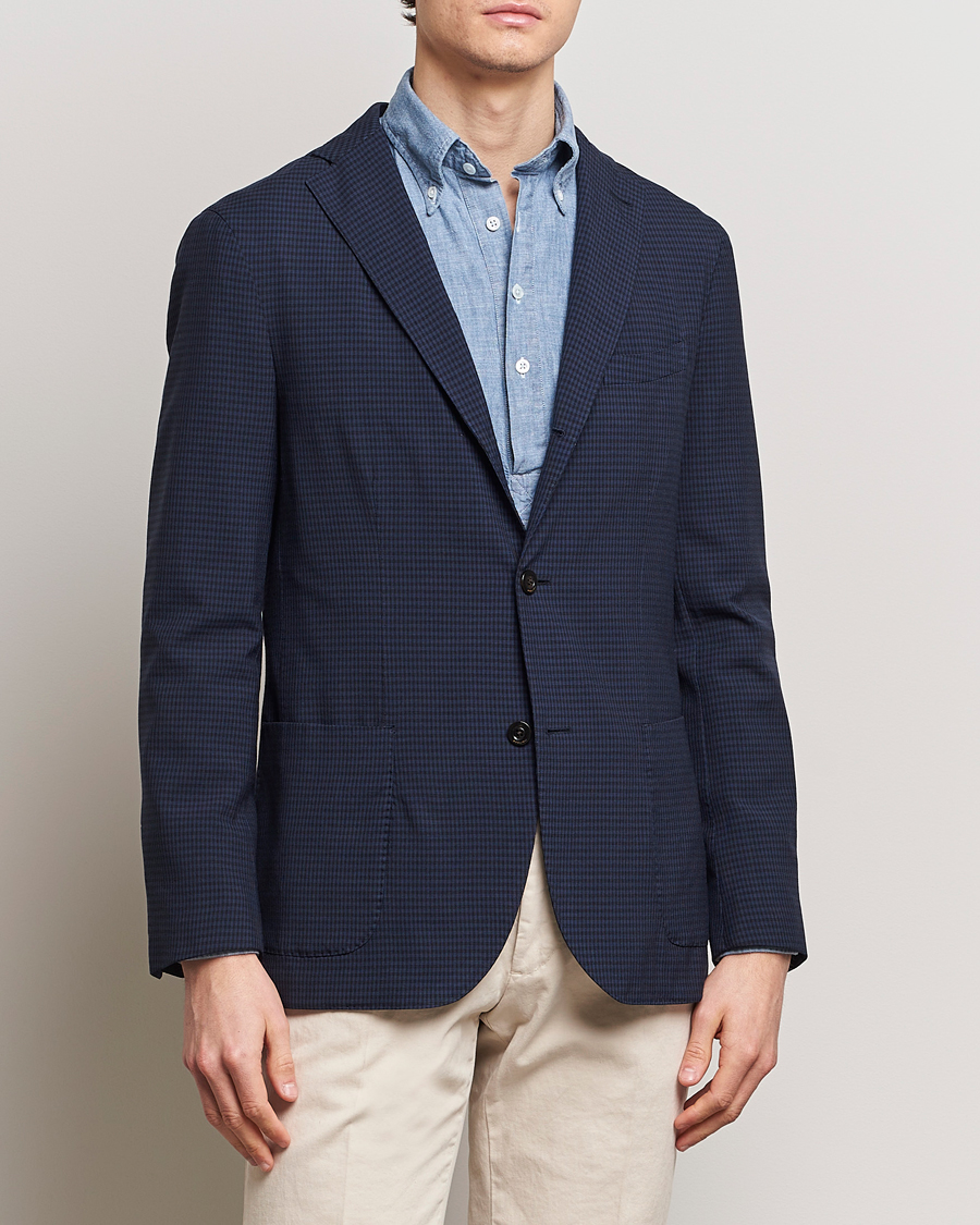 Homme | Vêtements | Boglioli | K Jacket Check Wool Blazer Navy