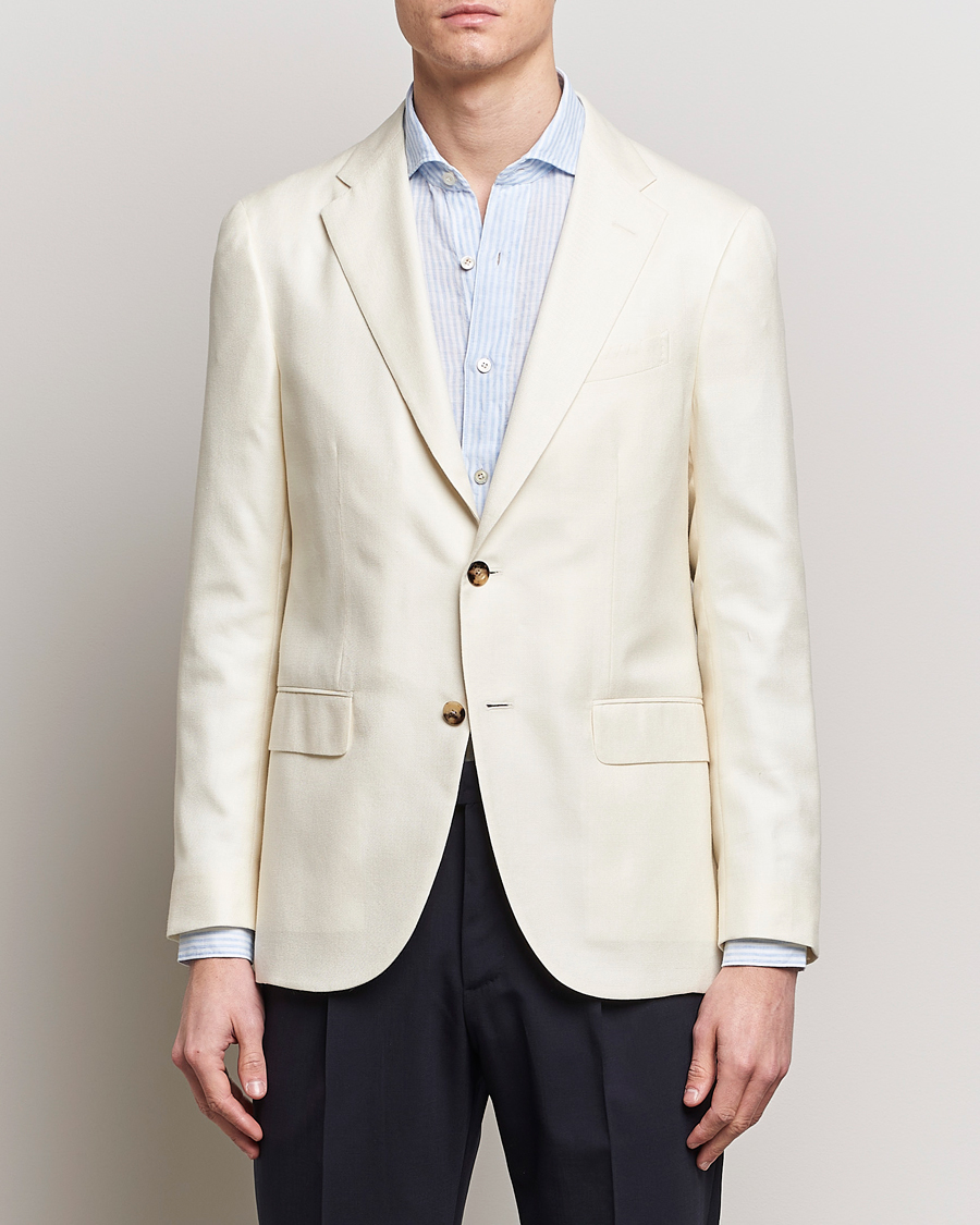 Homme | Blazers | Boglioli | Cashmere/Silk Cocktail Jacket Off White