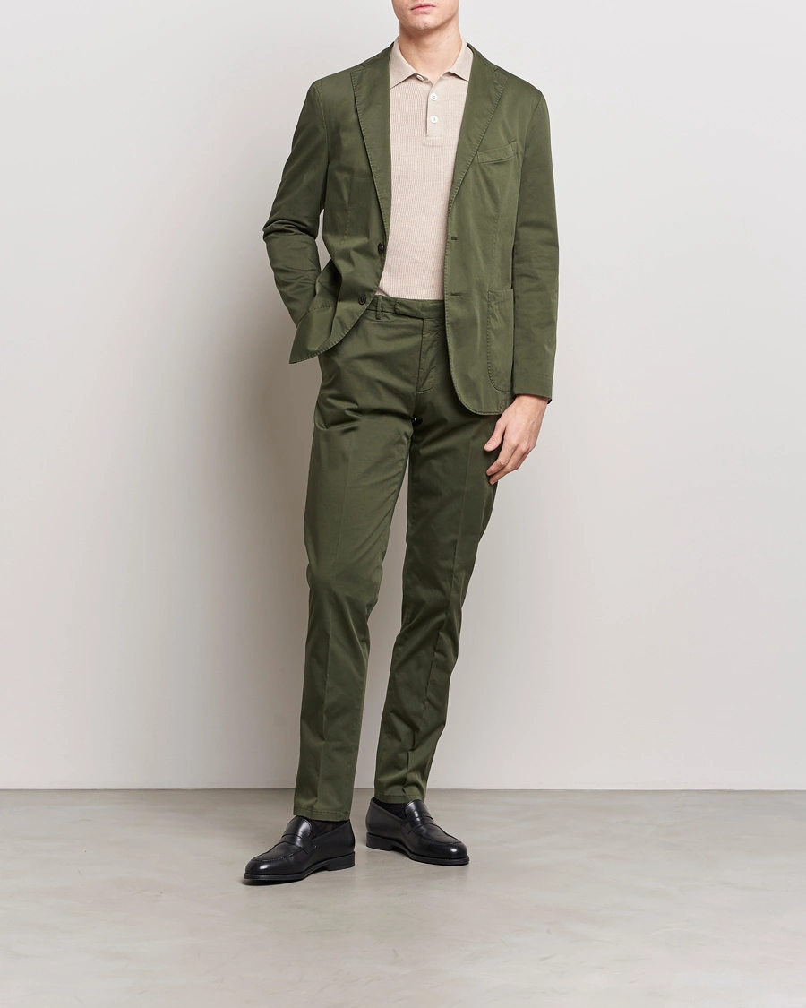 Homme | Boglioli | Boglioli | K Jacket Cotton Satin Suit Forest Green