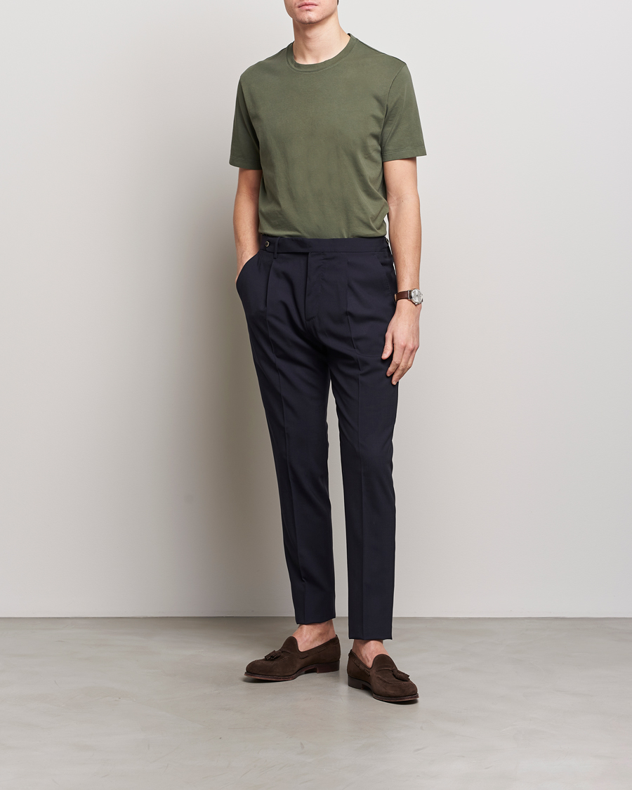 Homme | T-shirts | Boglioli | Garment Dyed T-Shirt Forest Green