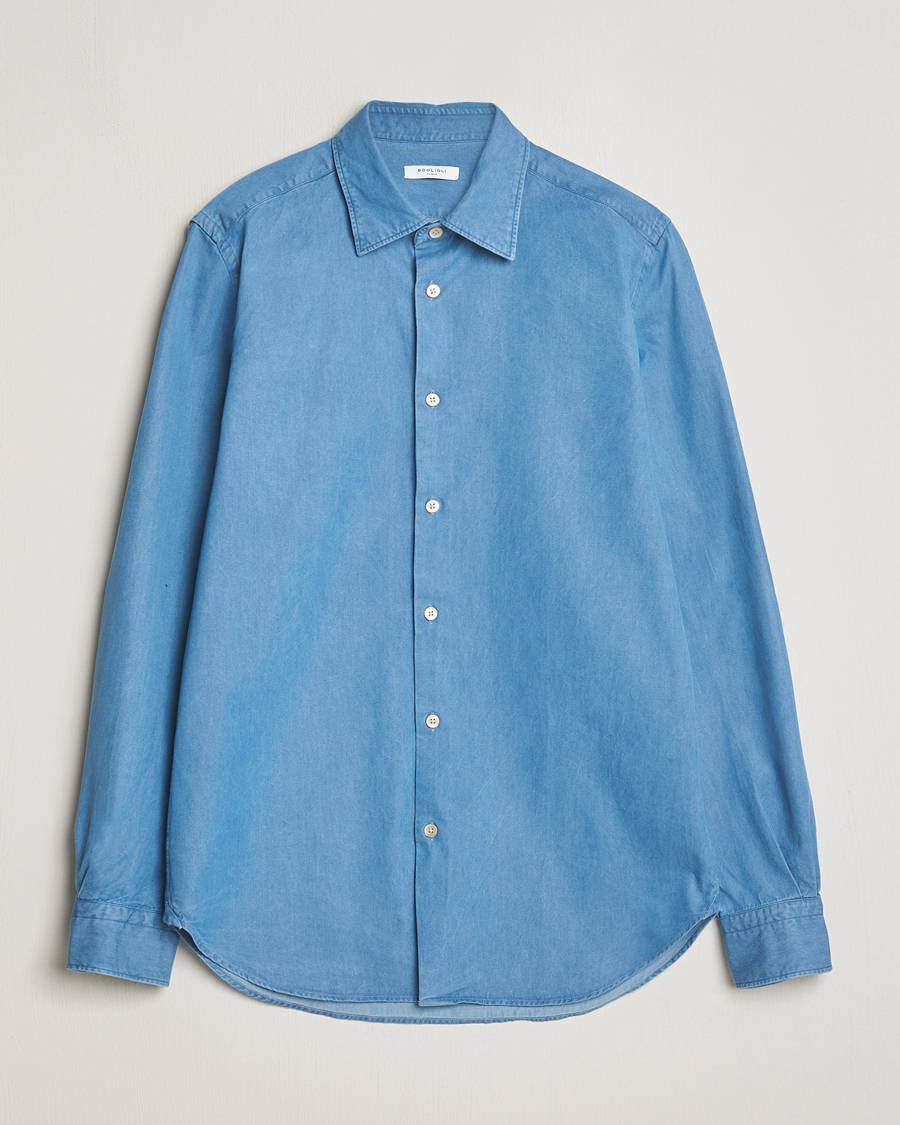 Homme | Chemises | Boglioli | Slim Fit Denim Shirt Light Indigo