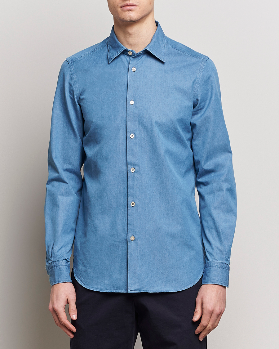 Homme | Chemises | Boglioli | Slim Fit Denim Shirt Light Indigo