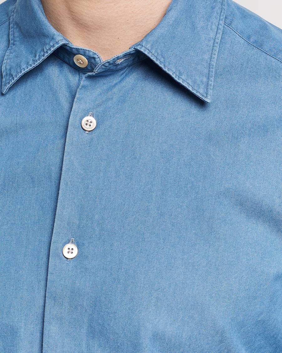 Homme | Chemises | Boglioli | Slim Fit Denim Shirt Light Indigo