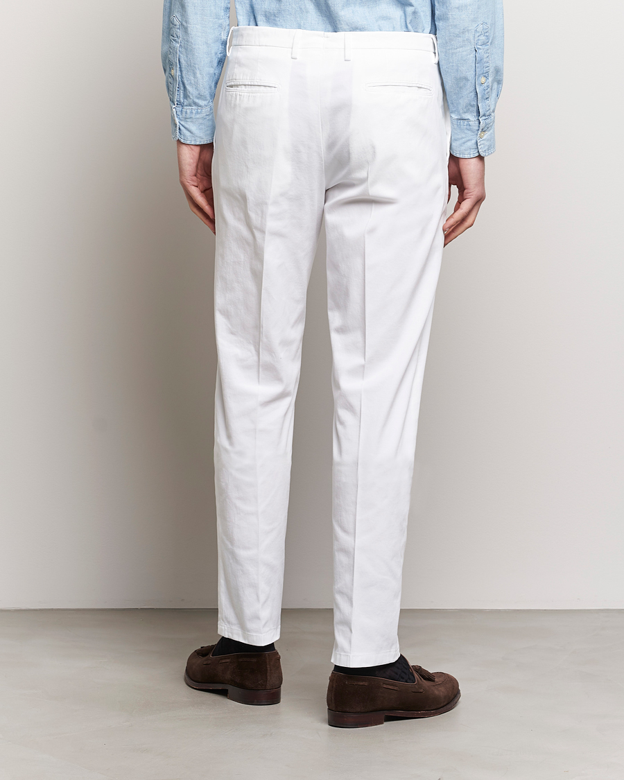Homme | Pantalons | Boglioli | Cotton Stretch Chinos White
