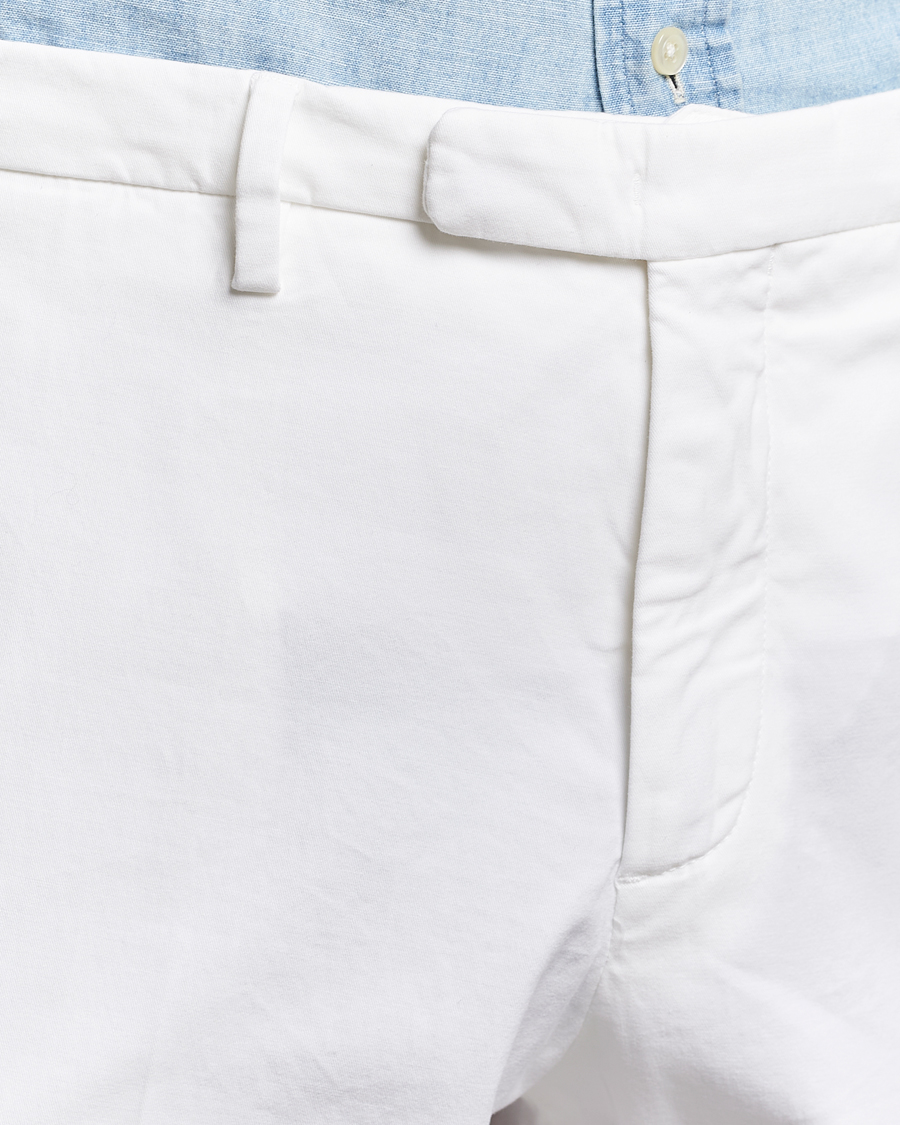 Homme | Pantalons | Boglioli | Cotton Stretch Chinos White