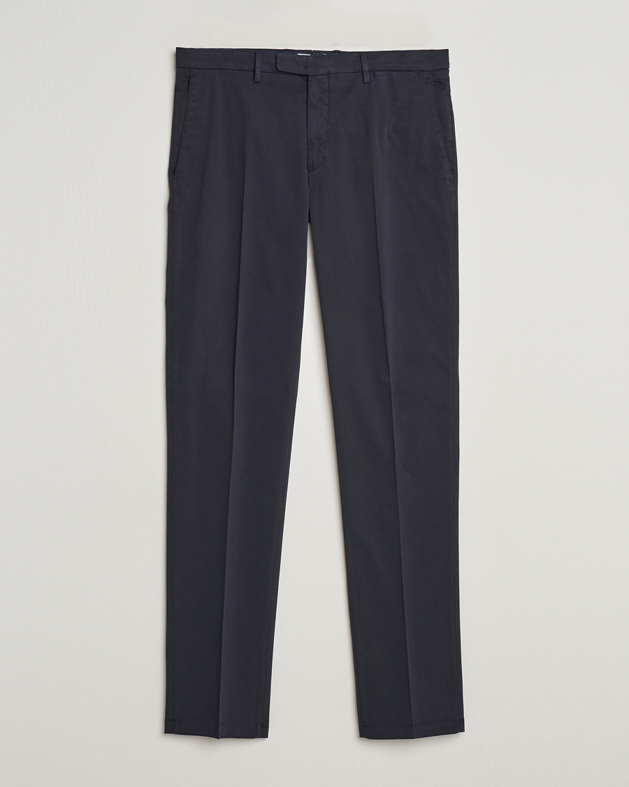 Homme | Pantalons | Boglioli | Cotton Stretch Chinos Navy