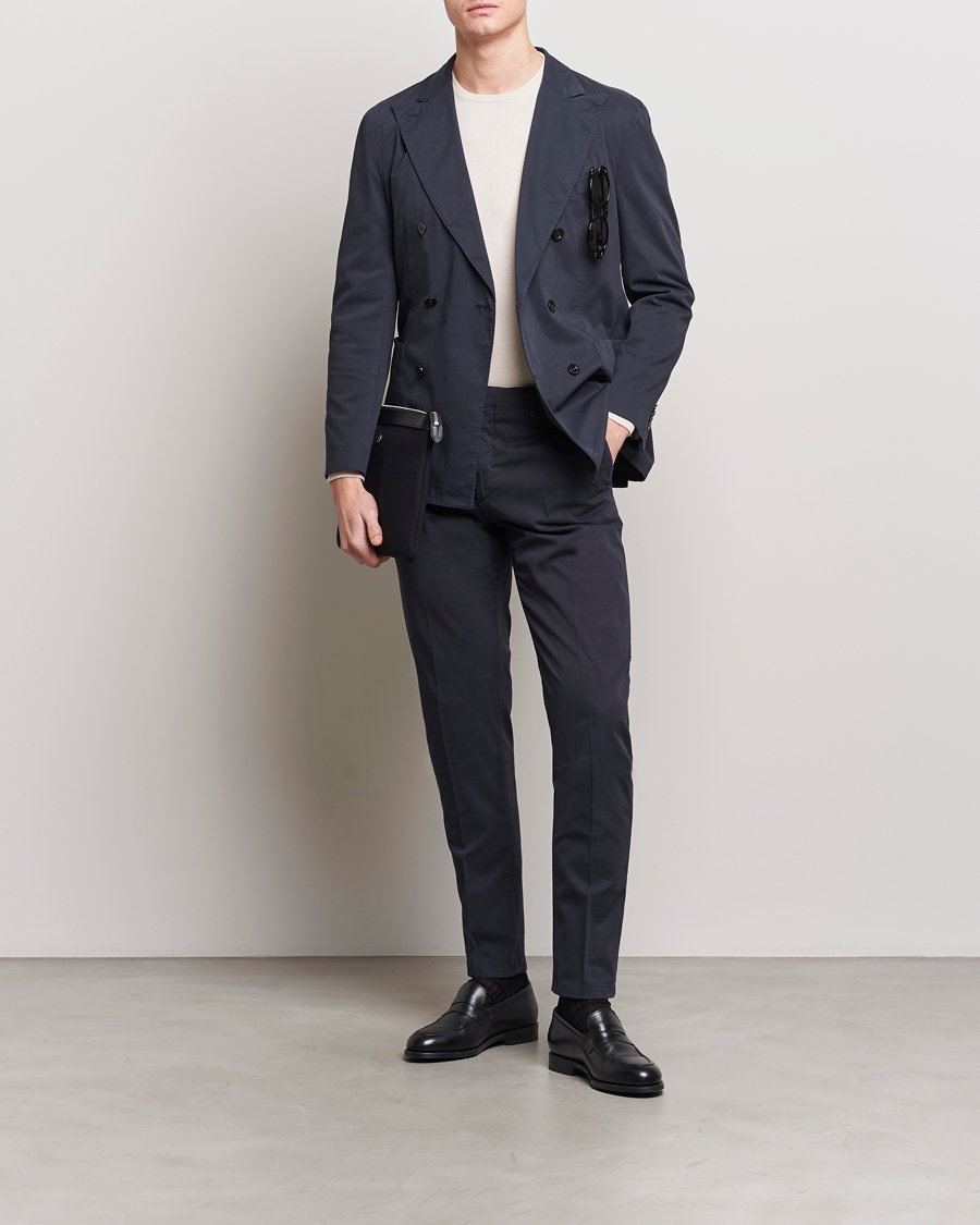 Homme | Pantalons | Boglioli | Cotton Stretch Chinos Navy