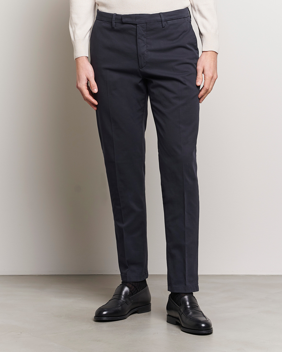 Homme | Pantalons | Boglioli | Cotton Stretch Chinos Navy