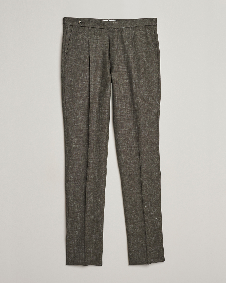 Homme | Pantalons | PT01 | Gentleman Fit Wool/Silk Trousers Dark Brown