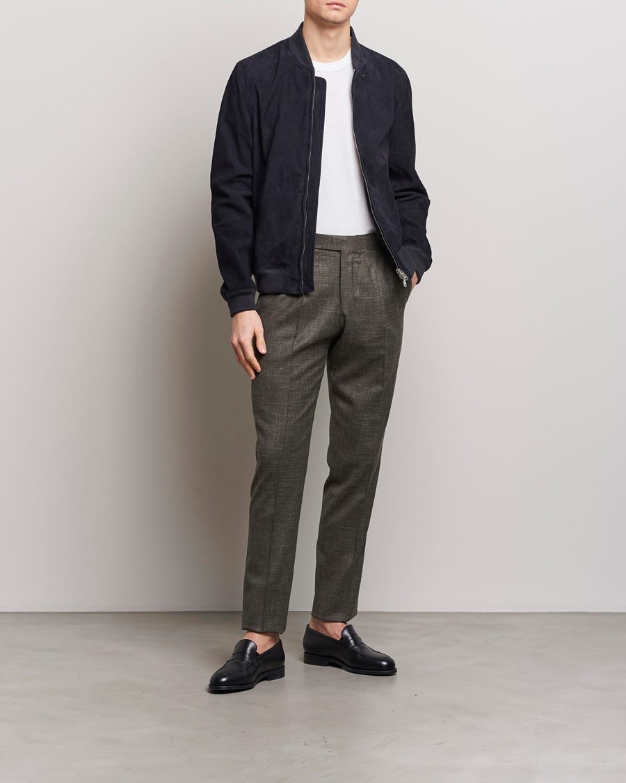 Homme | Pantalons | PT01 | Gentleman Fit Wool/Silk Trousers Dark Brown