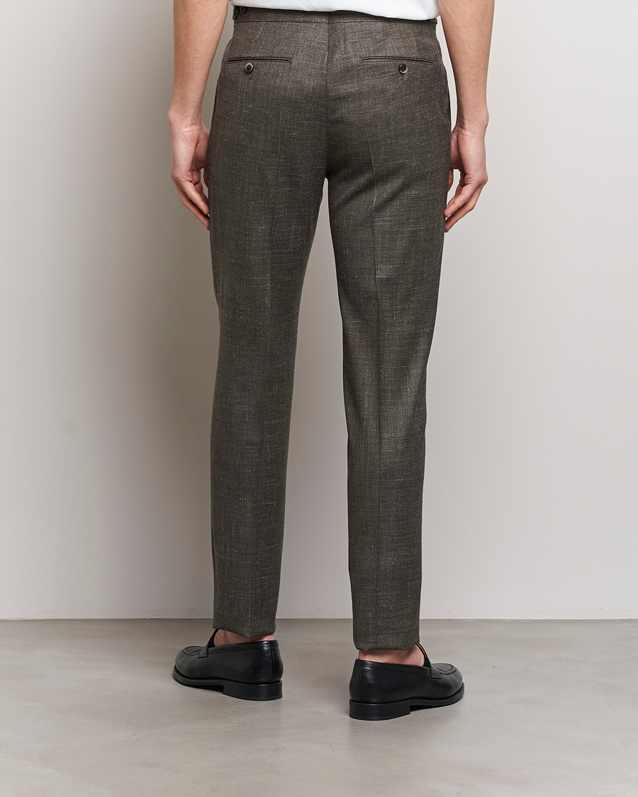Homme | Pantalons | PT01 | Gentleman Fit Wool/Silk Trousers Dark Brown