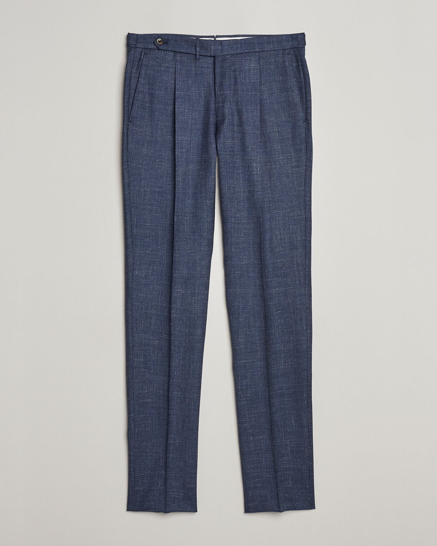 Homme | Pantalons | PT01 | Gentleman Fit Wool/Silk Trousers Navy