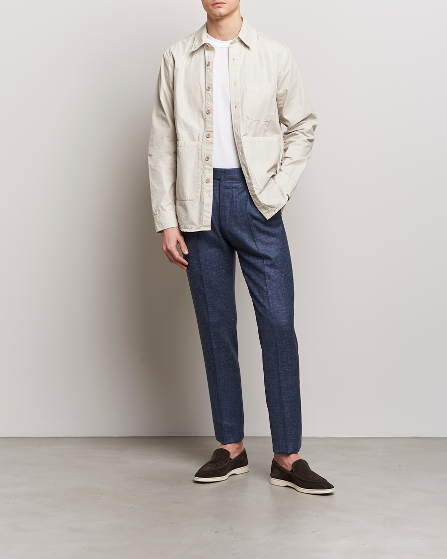 Homme | Pantalons | PT01 | Gentleman Fit Wool/Silk Trousers Navy