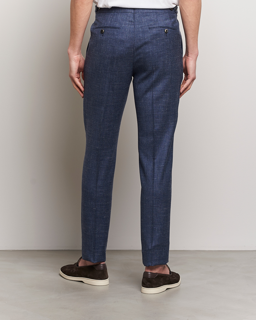 Homme | Pantalons | PT01 | Gentleman Fit Wool/Silk Trousers Navy