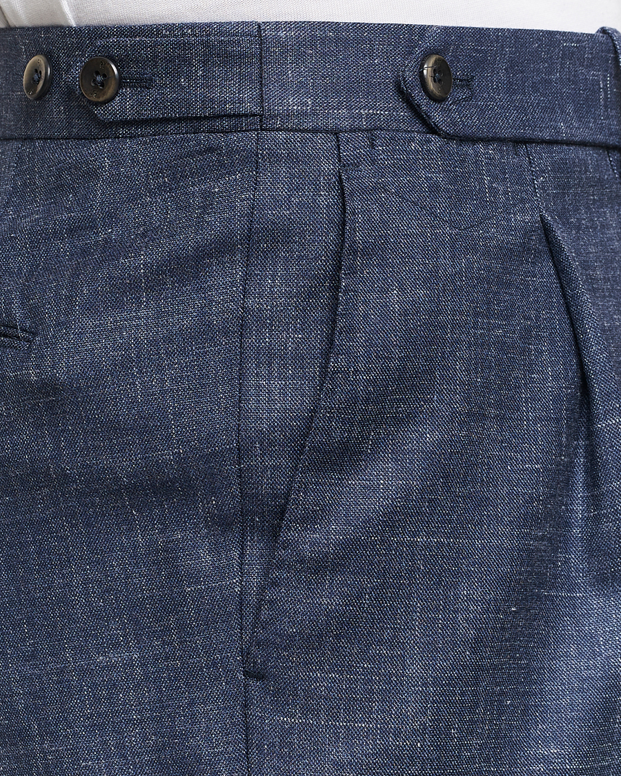 Homme | Pantalons | PT01 | Gentleman Fit Wool/Silk Trousers Navy