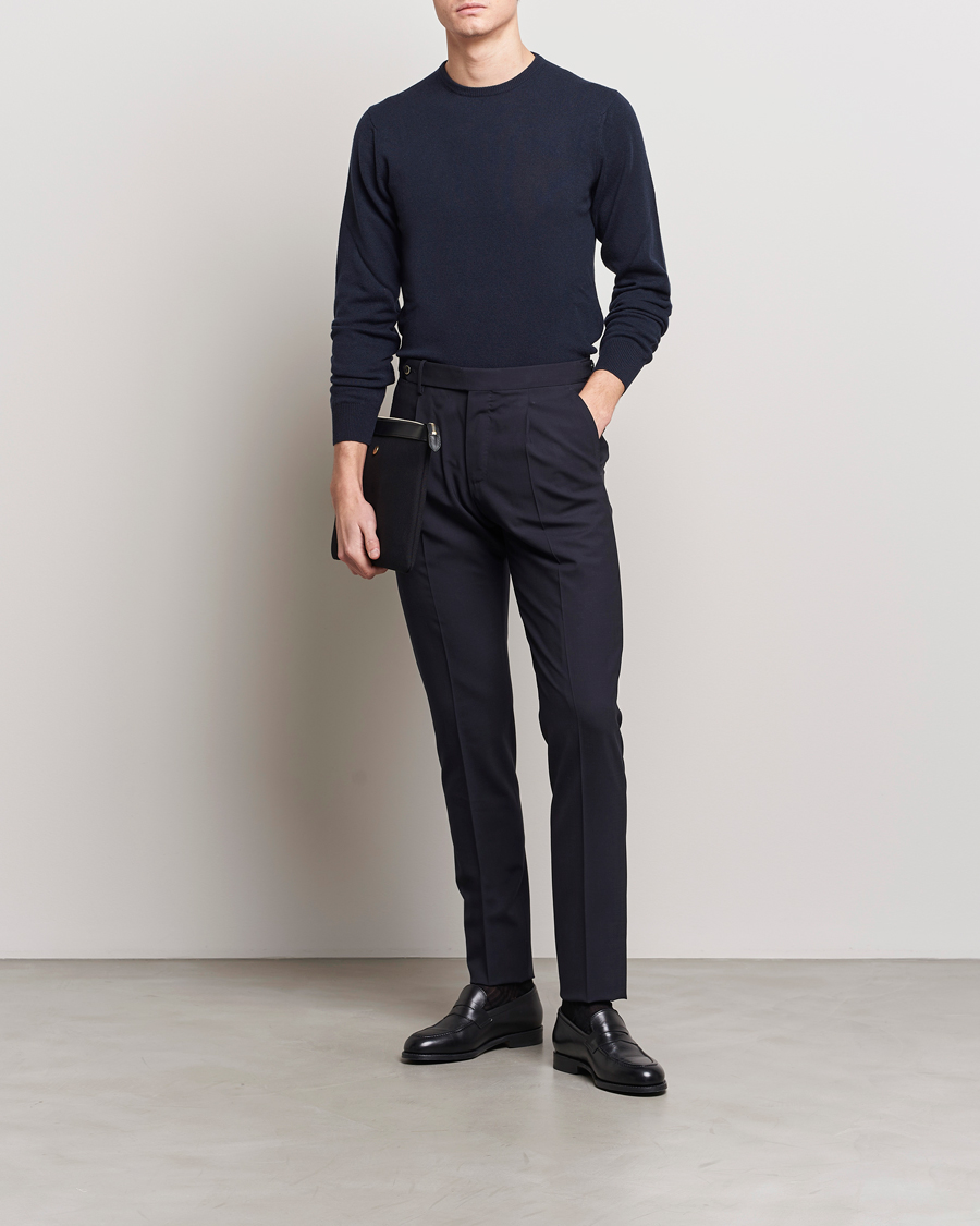 Homme | Pantalons | PT01 | Gentleman Fit Wool Stretch Trousers Navy