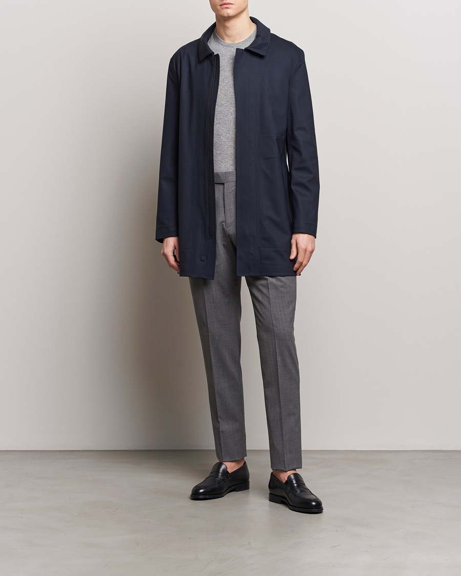Homme | Manteaux Et Vestes | UBR | Sky Fall Savile Waterproof Wool Coat Dark Navy