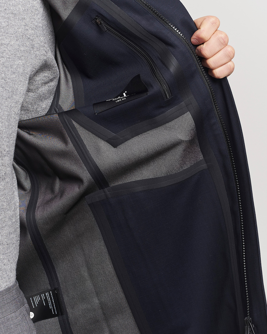 Homme | Manteaux Et Vestes | UBR | Sky Fall Savile Waterproof Wool Coat Dark Navy