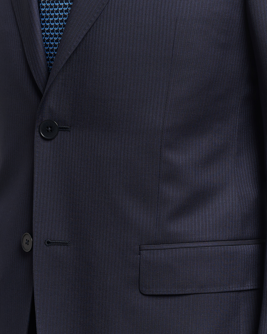 Homme | Costumes | Zegna | Tailored Wool Striped Suit Navy