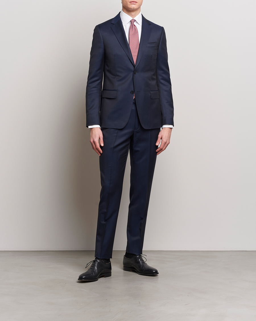 Homme |  | Zegna | Tailored Wool Suit Navy