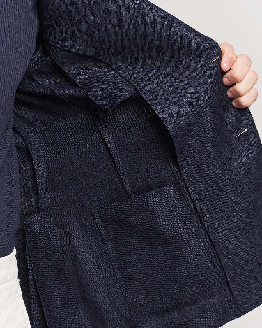 Homme | Blazers | Zegna | Unconstructed Linen Blend Blazer Navy
