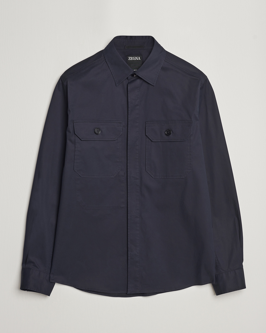 Homme | Chemises | Zegna | Premium Cotton Overshirt Navy