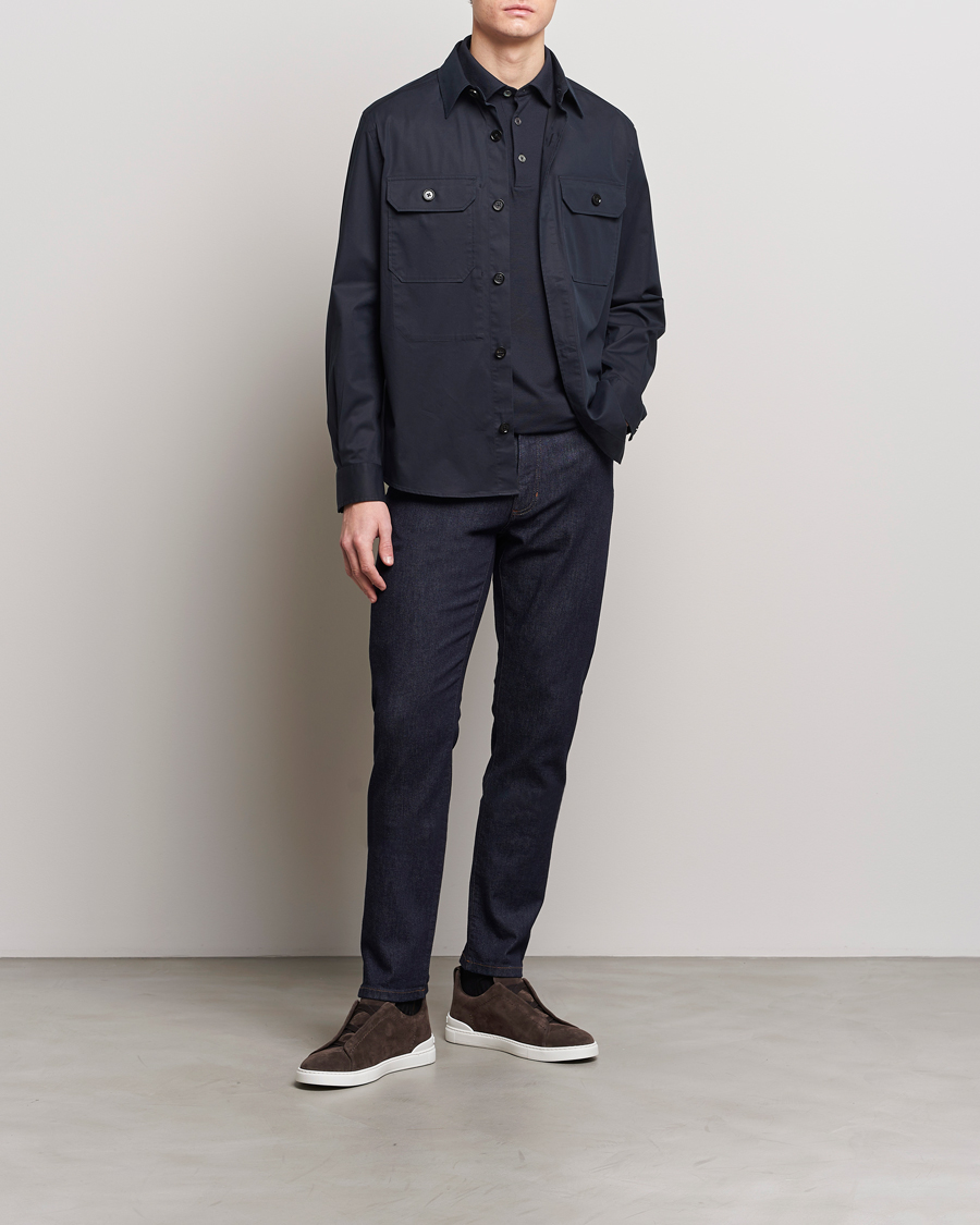 Homme | Chemises | Zegna | Premium Cotton Overshirt Navy