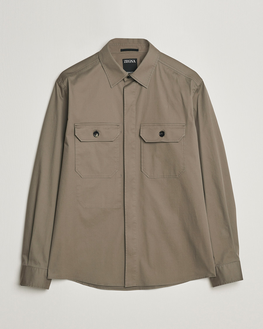 Homme | Chemises | Zegna | Premium Cotton Overshirt Olive