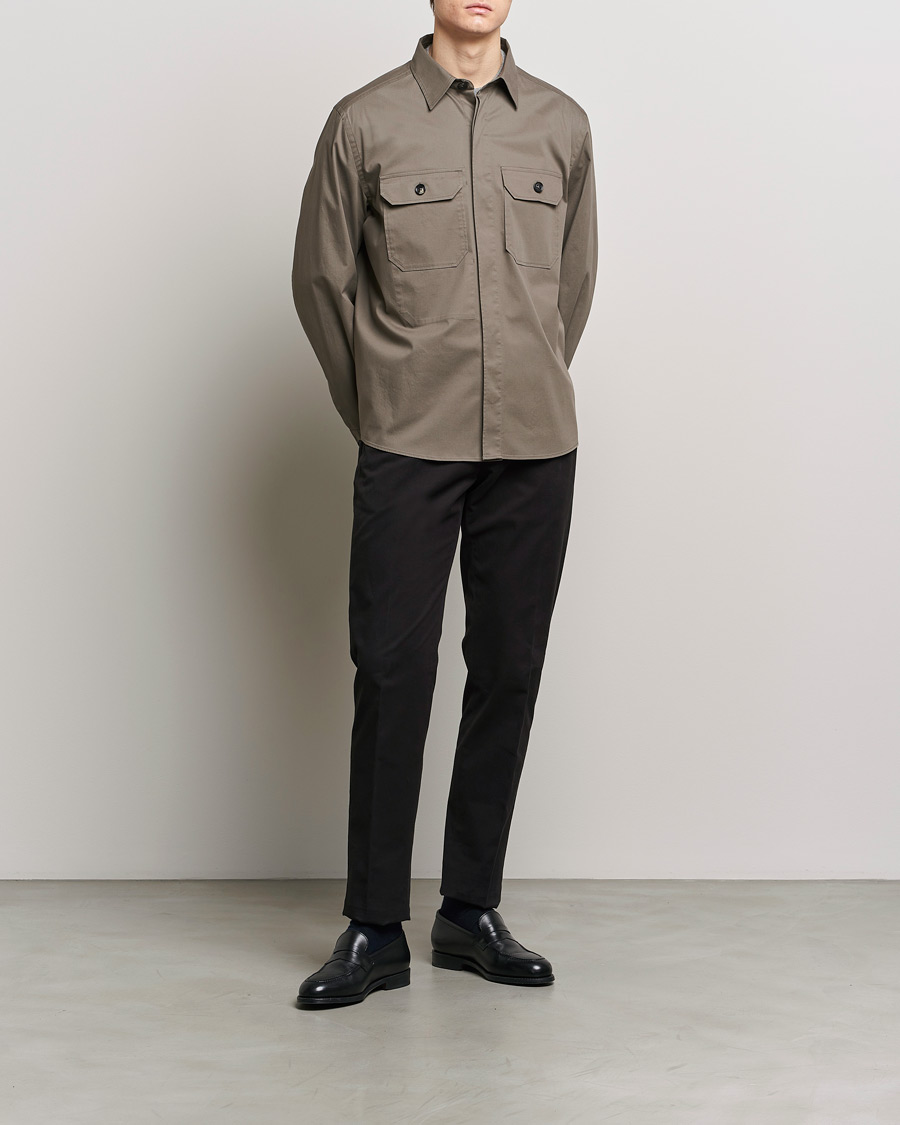 Homme | Chemises | Zegna | Premium Cotton Overshirt Olive