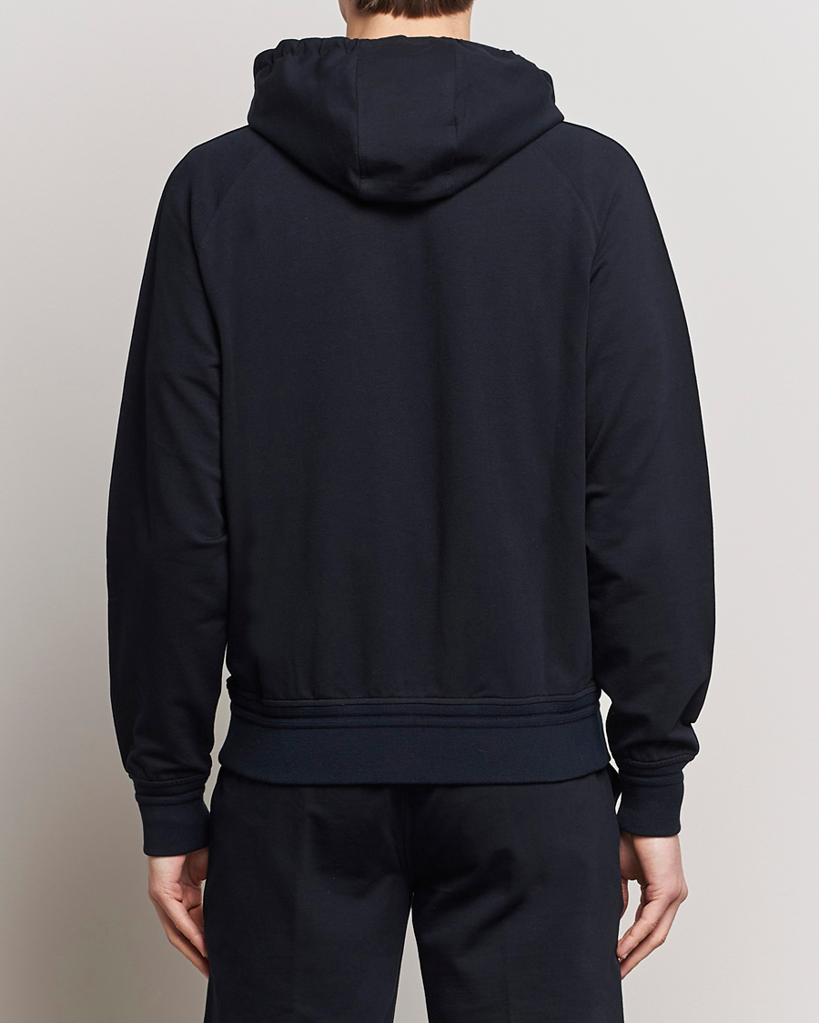 Homme | Pulls Et Tricots | Zegna | Cotton Stretch Zip Hoodie Navy