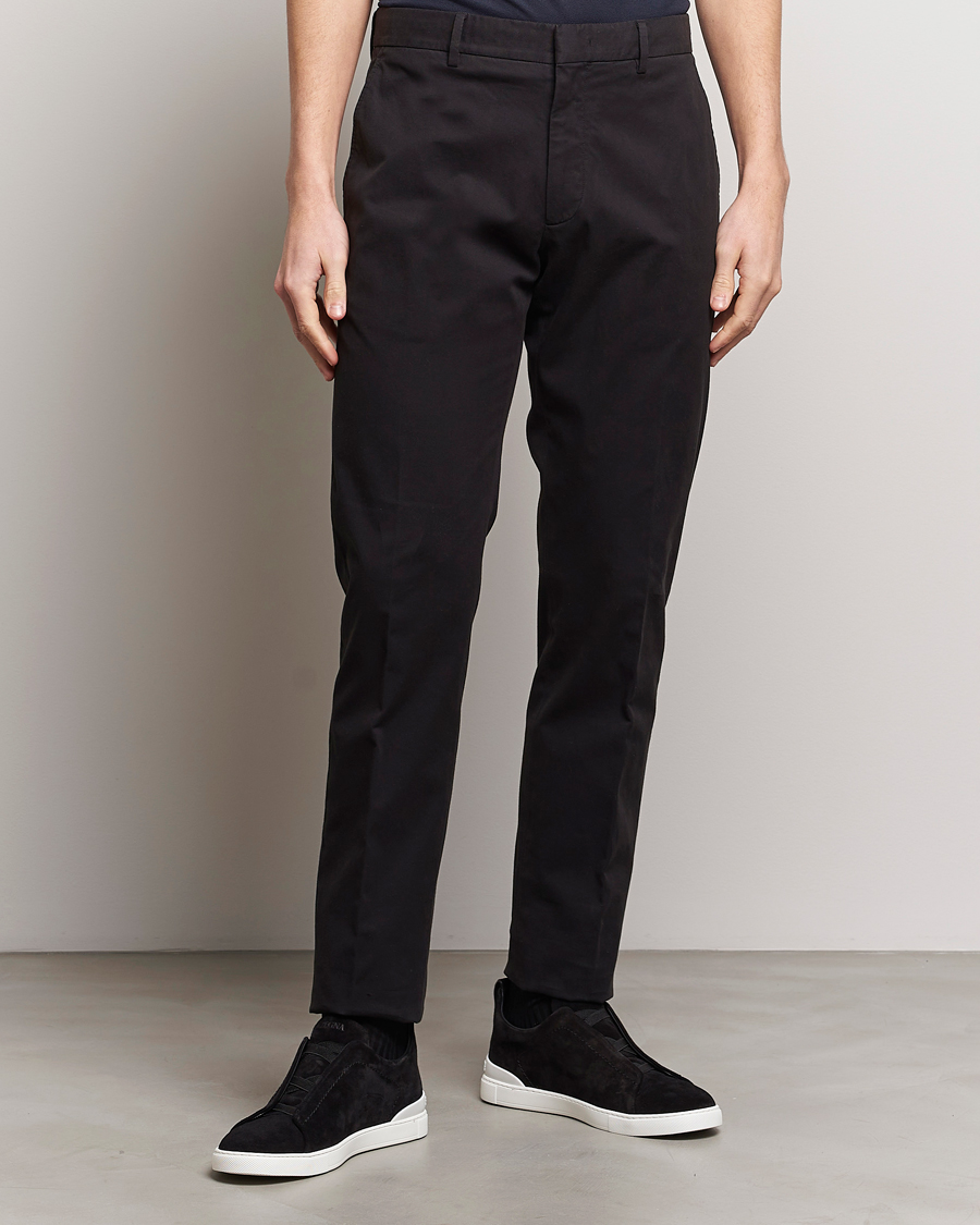 Homme | Sections | Zegna | Premium Cotton Chinos Black