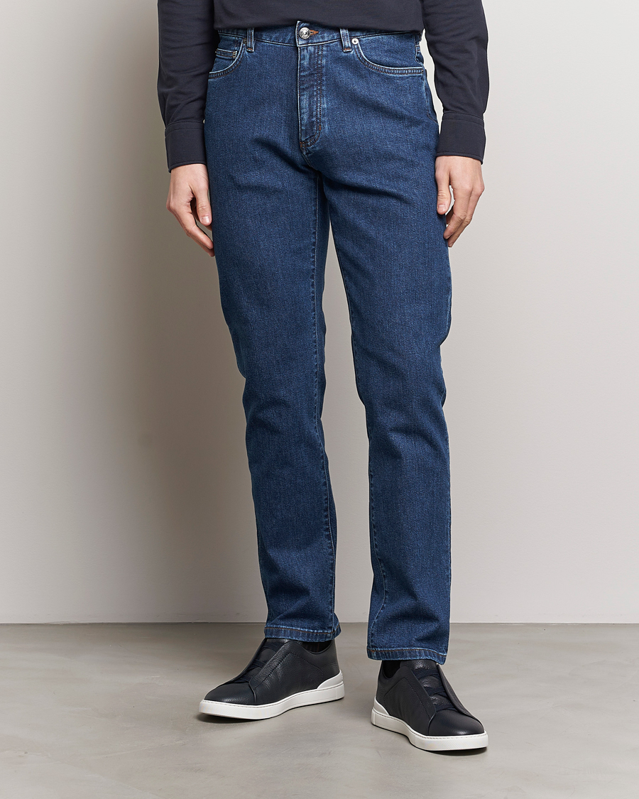 Homme | Tapered fit | Zegna | Slim Fit 5-Pocket Jeans Stone Wash