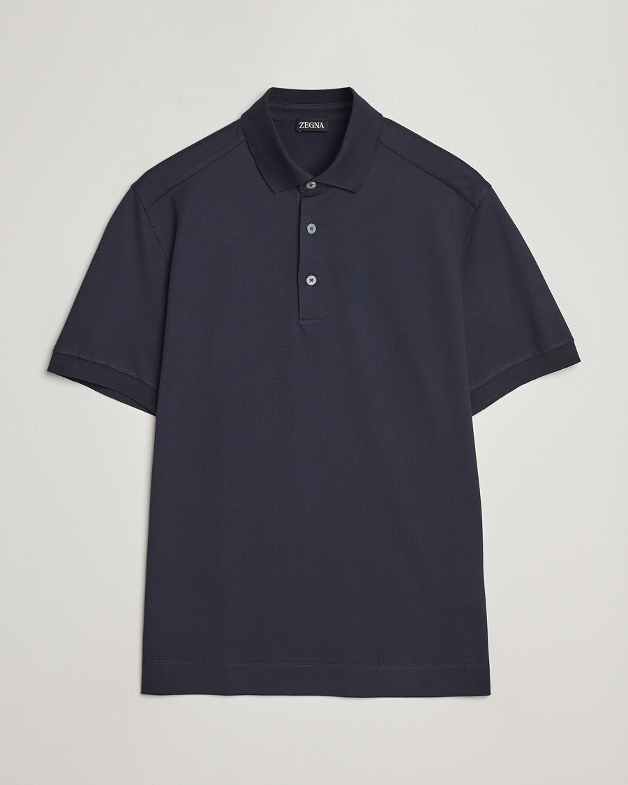 Homme | Polos | Zegna | Cotton/Silk Polo Navy