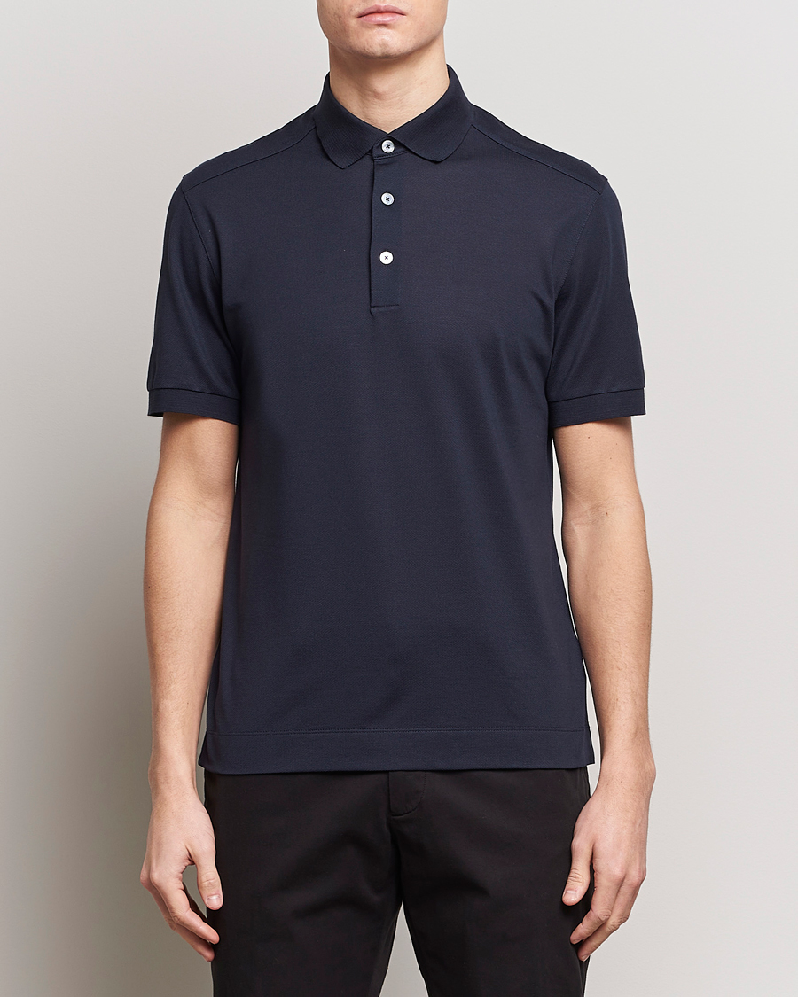 Homme | Polos | Zegna | Cotton/Silk Polo Navy