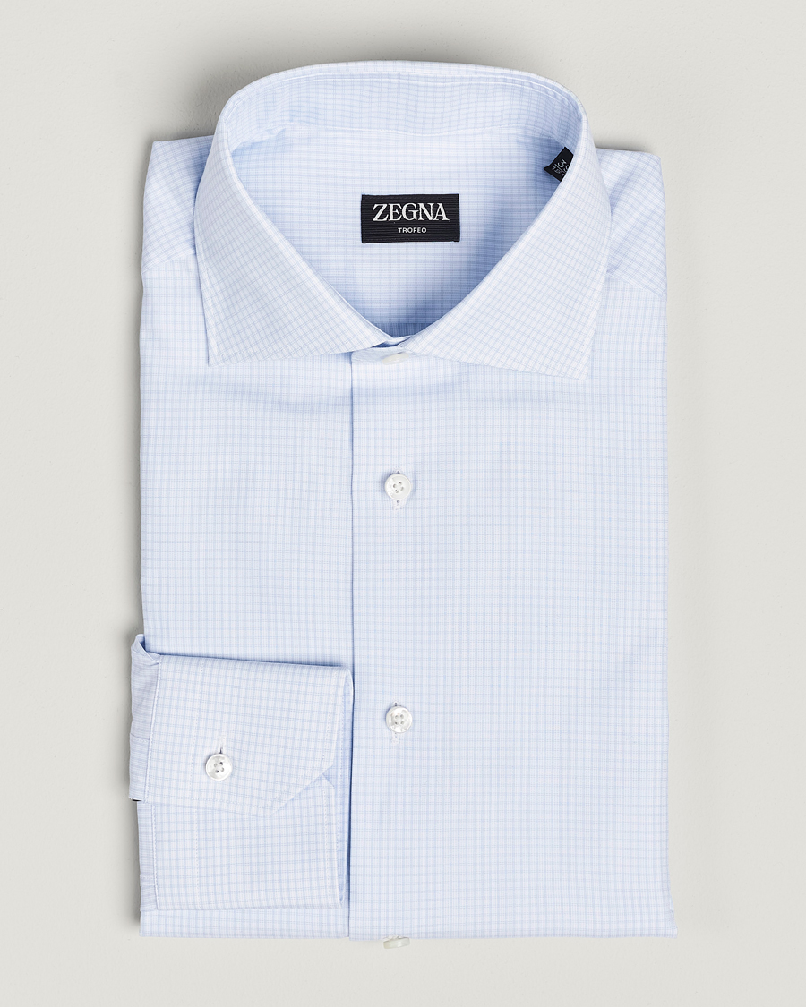 Homme | Chemises | Zegna | Slim Fit Dress Shirt Light Blue Check
