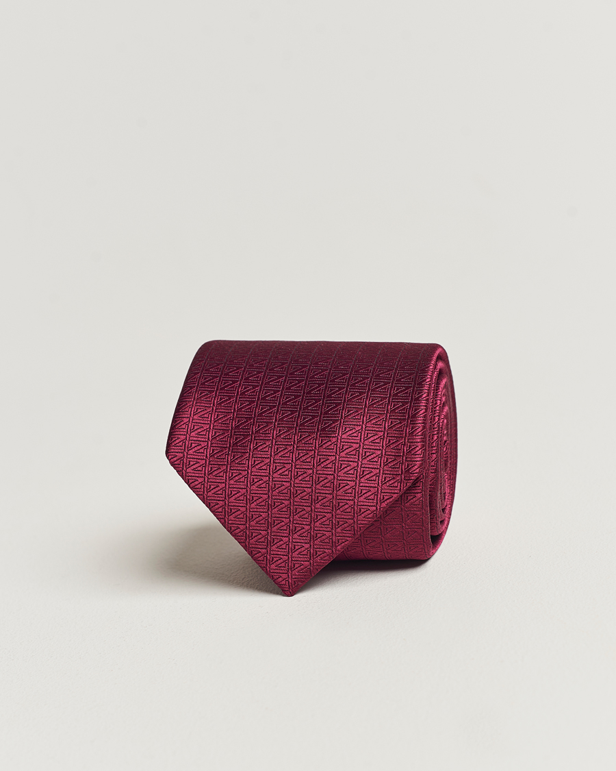 Homme | Zegna Monogram Silk Tie Burgundy | Zegna | Monogram Silk Tie Burgundy